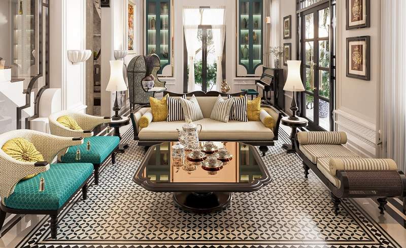 Mẫu ghế sofa phong cách Indochine mang đến thẩm mỹ ấn tượng
