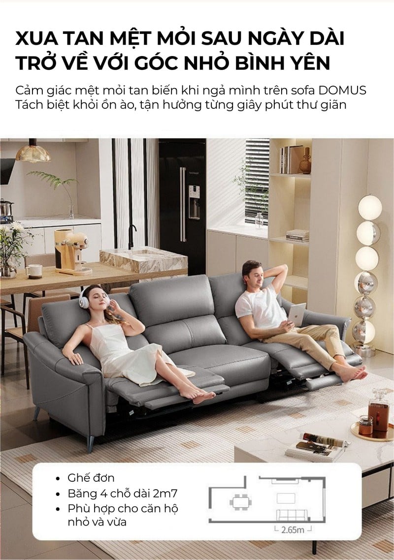 Sofa thông minh chỉnh điện Domus - Cheers Sofa