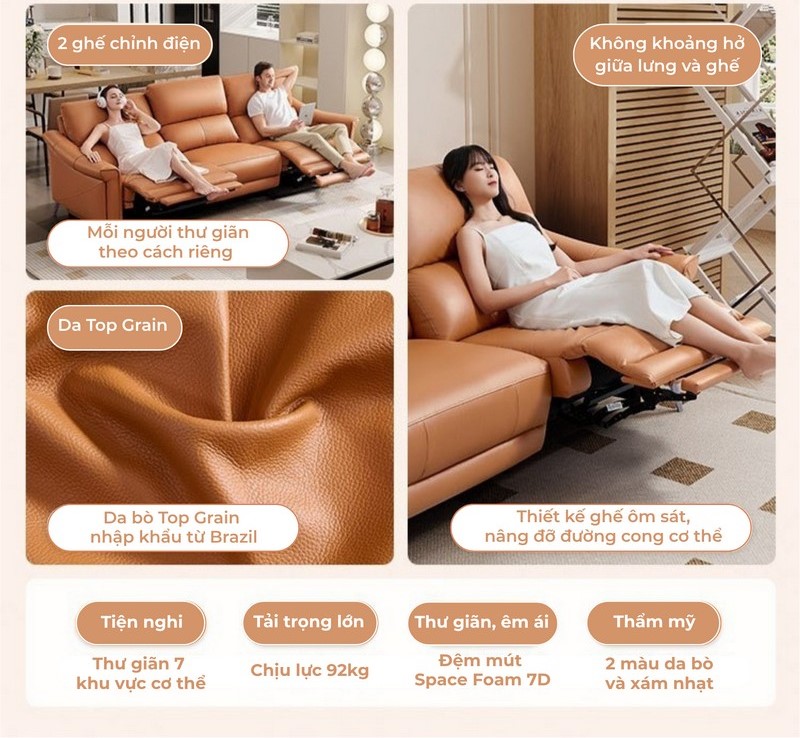 Sofa thông minh chỉnh điện Domus - Cheers Sofa