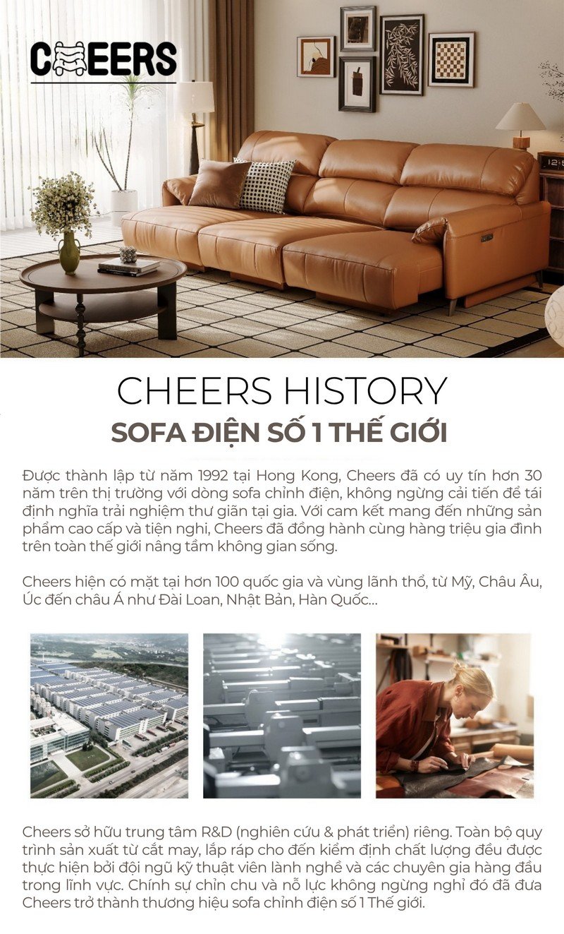 Sofa thông minh chỉnh điện Domus - Cheers Sofa