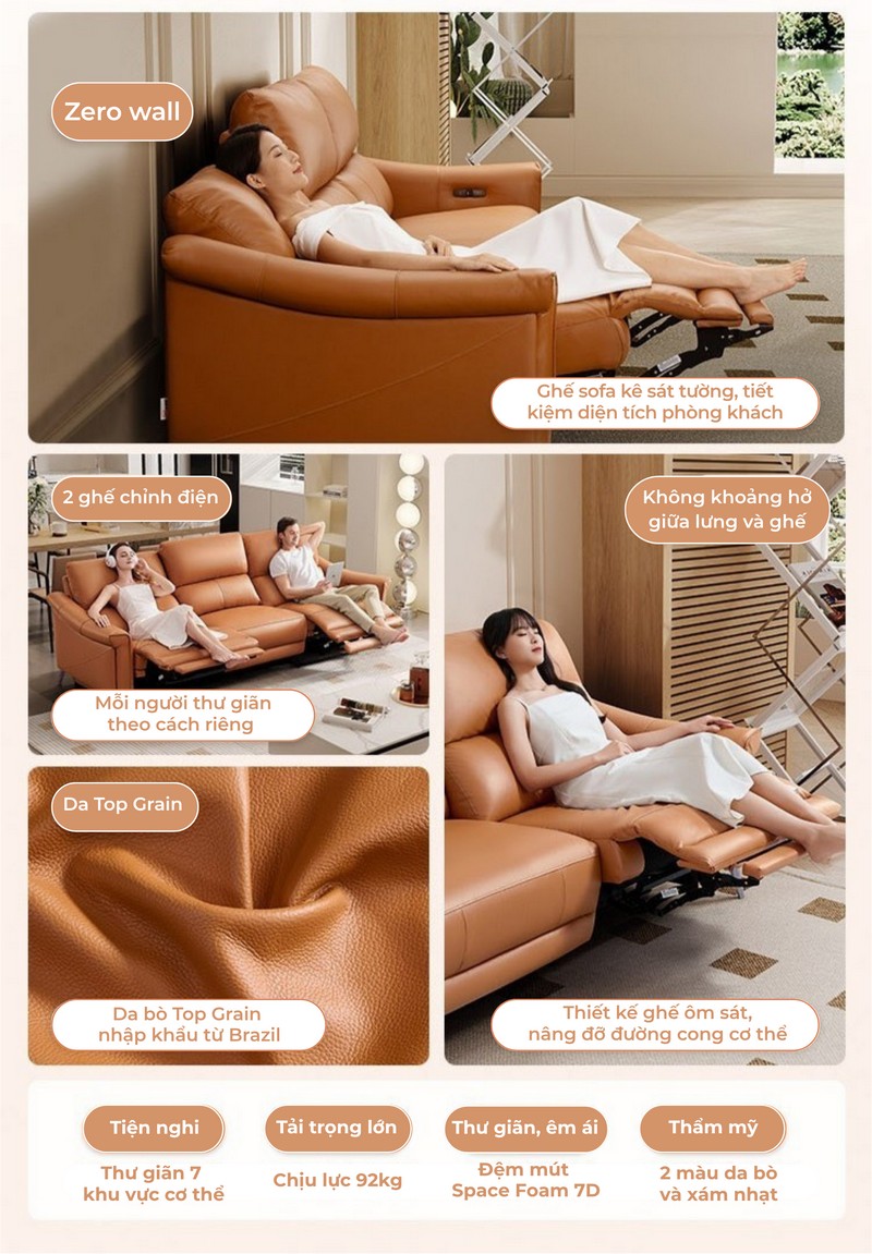 Sofa thông minh chỉnh điện Domus - Cheers Sofa