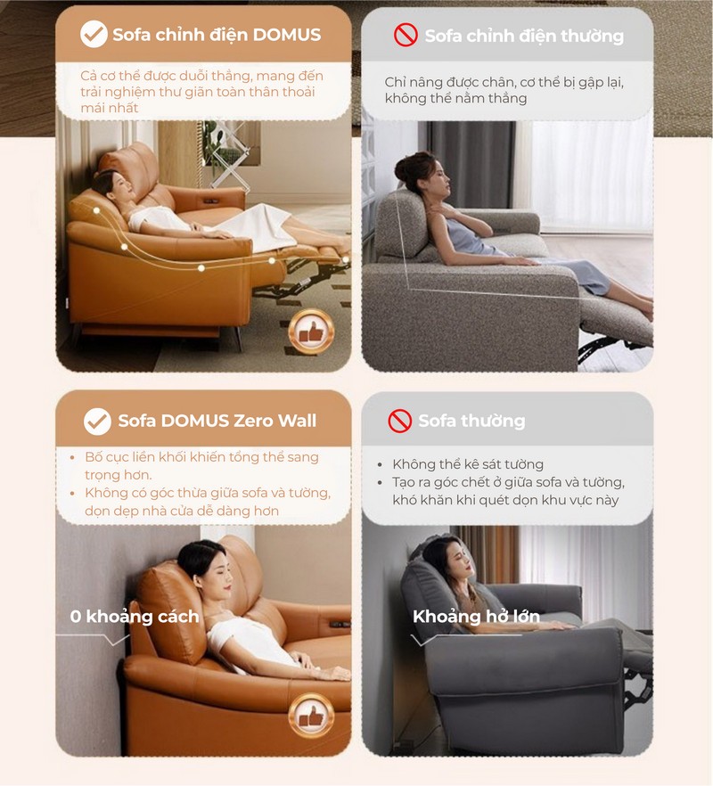 Sofa thông minh chỉnh điện Domus - Cheers Sofa