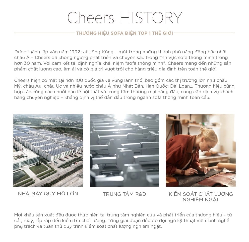 Sofa thông minh chỉnh điện Lago - Cheers Sofa