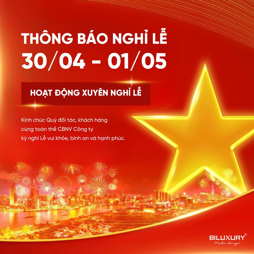 BILUXURY THÔNG BÁO NGHỈ LỄ 30/4-1/5