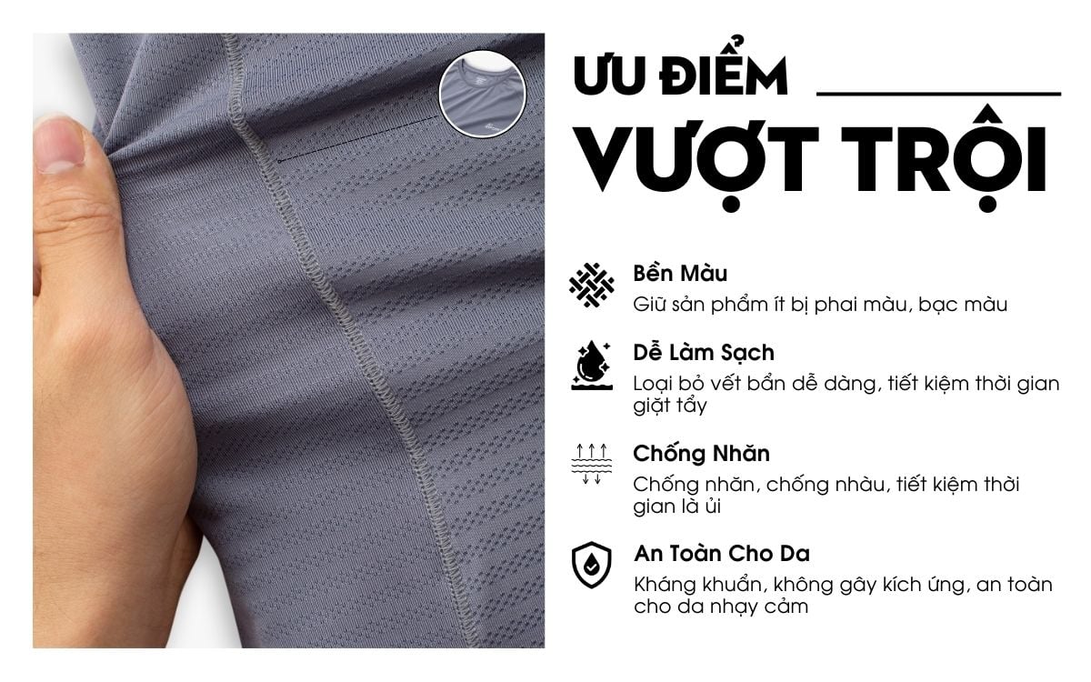 Áo Phông Ghi Tối, Thoáng Khí, Thân Thiện Với Da 9APKT530GHT
