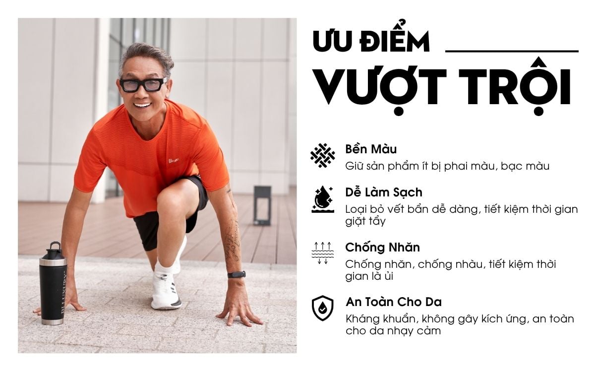 Áo Phông Thể Thao Cam, Thoáng Khí, Thân Thiện Với Da 9APKT532CAM