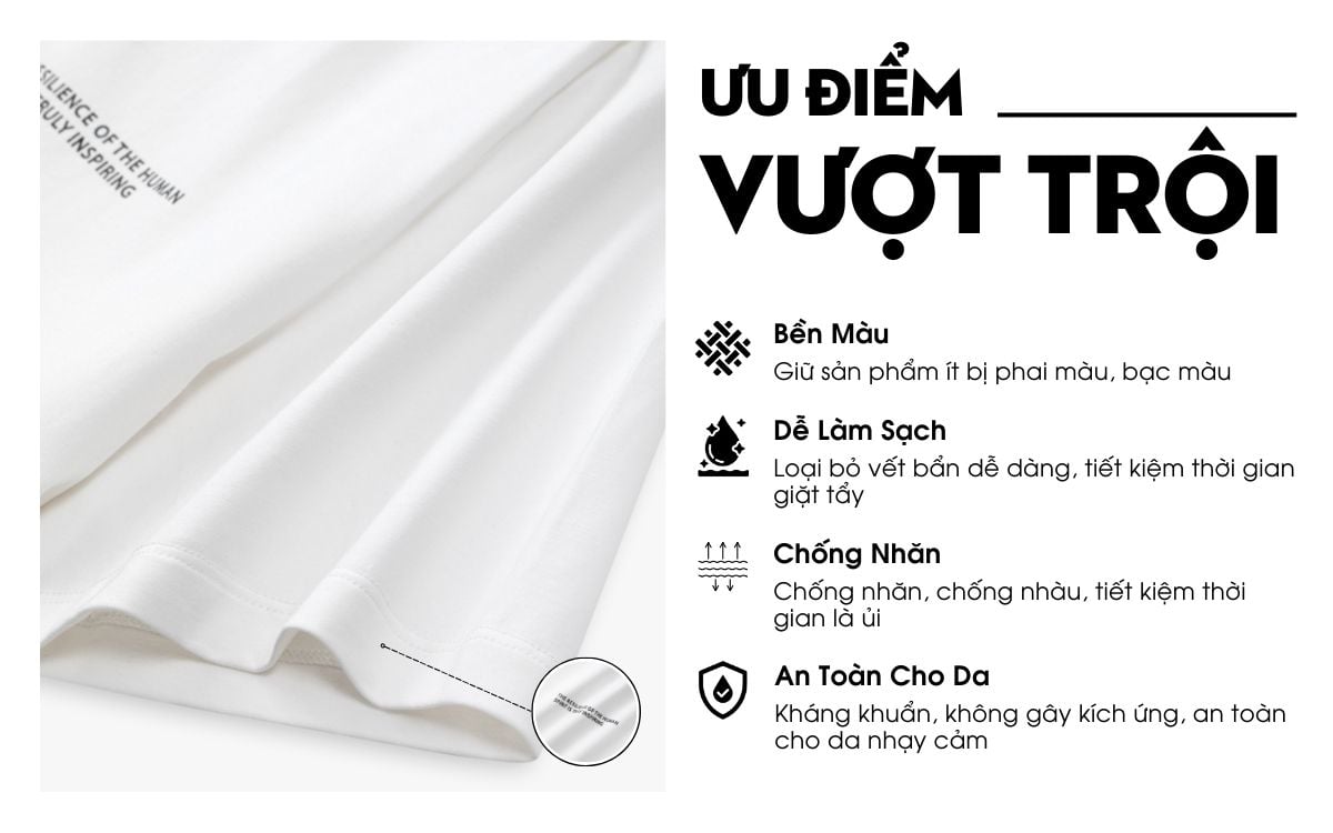 Áo Phông Trắng Hoạ Tiết, Thoáng Khí, Thân Thiện Với Da 9APKT517TRK