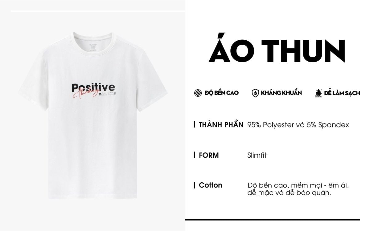 Áo Phông Trắng Hoạ Tiết, Thoáng Khí, Thân Thiện Với Da 9APKT516TRK