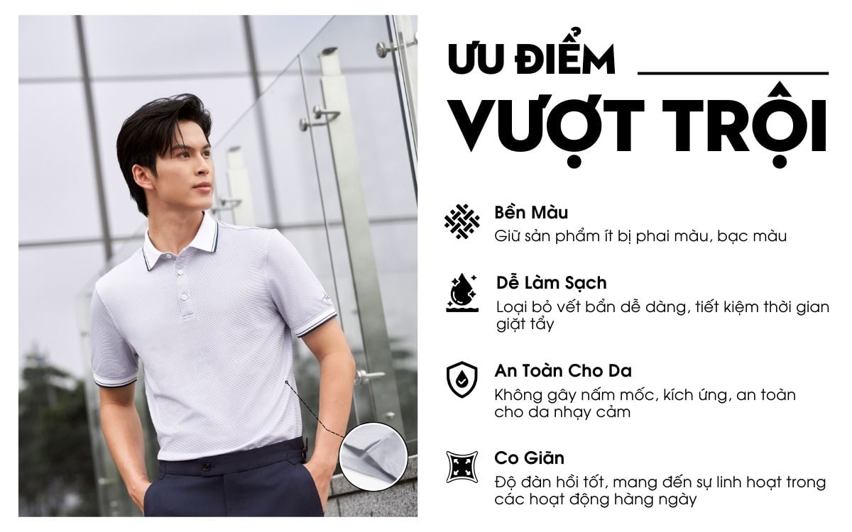 Áo Polo Ghi, Cao Cấp, Chống Nhăn, Bền Màu 9APCS553GHS
