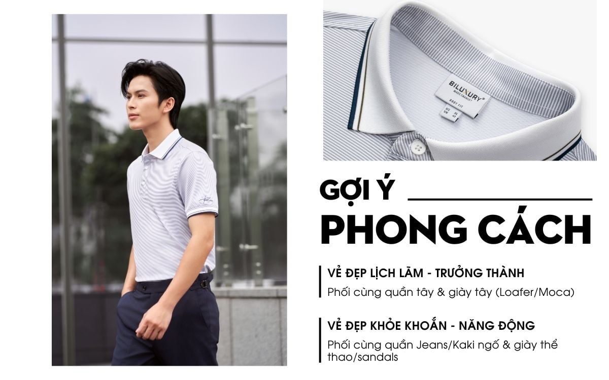 Áo Polo Ghi, Cao Cấp, Chống Nhăn, Bền Màu 9APCS553GHS