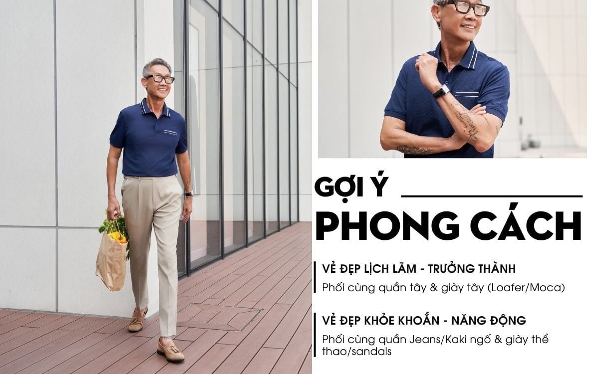 Áo Polo Xanh Tím, Cao Cấp, Chống Nhăn, Bền Màu 9APCT549TTT