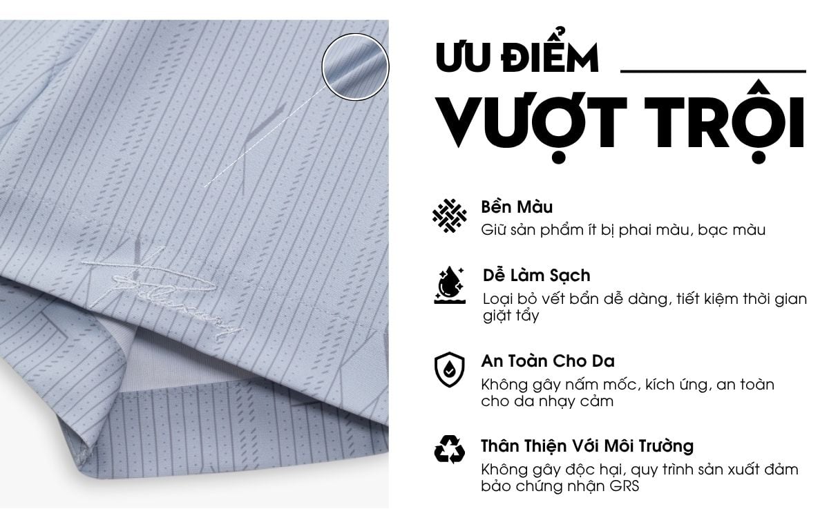 Áo Sơ Mi Cộc Tay Ghi Xám Hoạ Tiết, Cao Cấp, Chống Nhăn 9SMCH521GHX