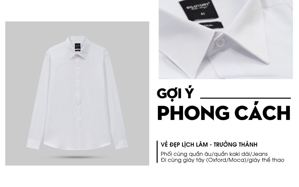 Áo Sơ Mi Trắng Cao Cấp, Chống Nhăn, Kháng Khuẩn 8SMDB413TRK