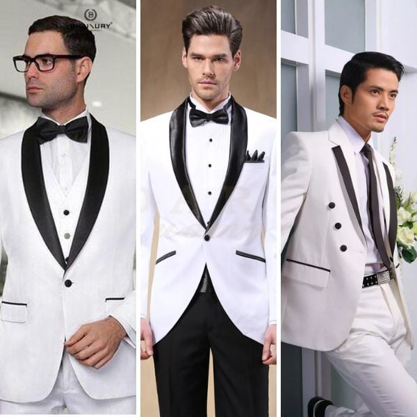 Vest Nam Hàn Quốc 6 Cúc màu đen, Áo Blazer Nam Trắng 2 lớp dày dặn |  Lazada.vn