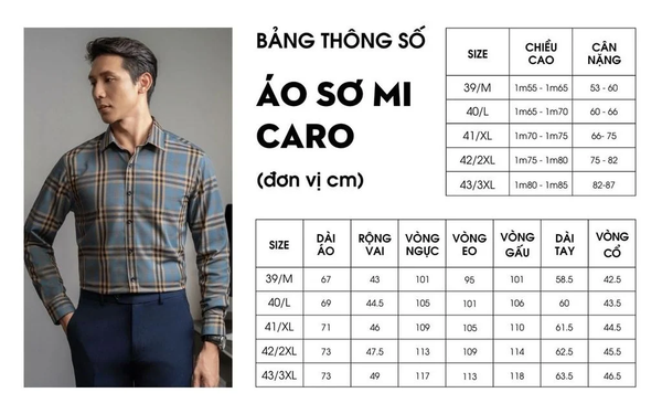 Bảng size áo sơ mi flìmit