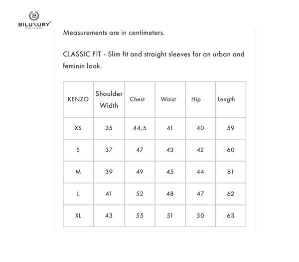 các loại size áo nam