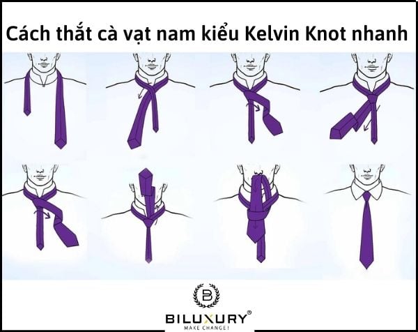 Cách thắt cà vạt nam kiểu Kelvin Knot nhanh