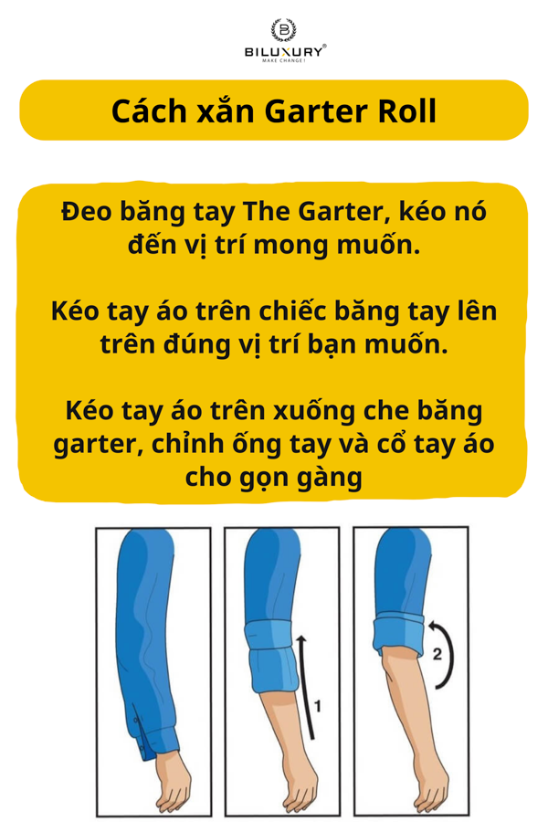 Cách xắn Garter Roll