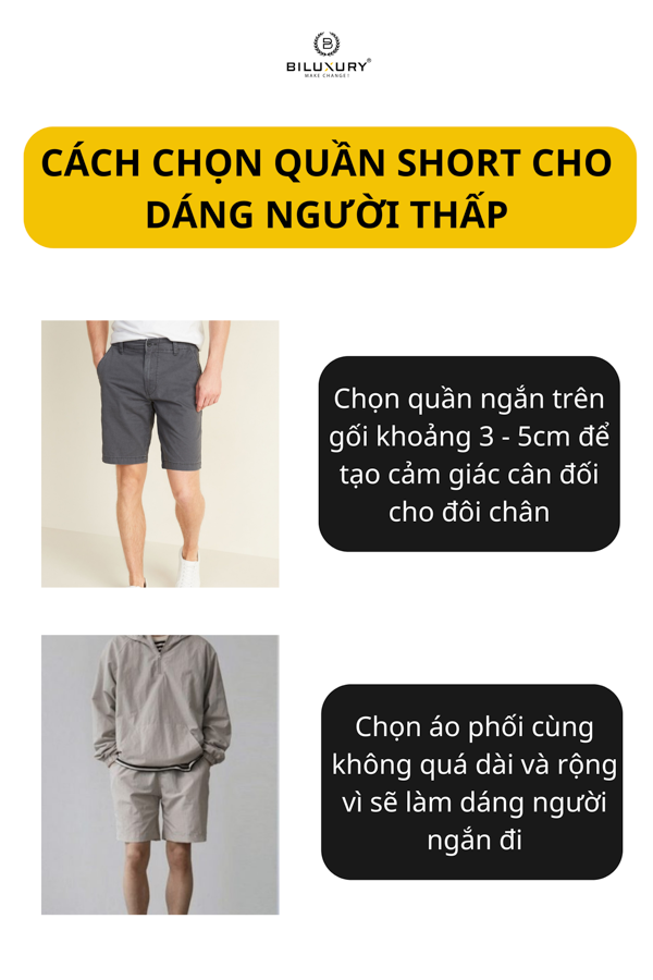 quần short cho người thấp