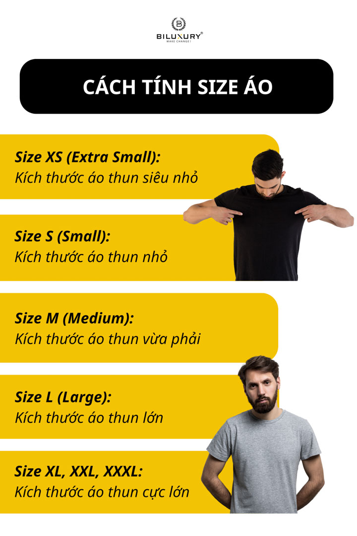 Cách tính size áo