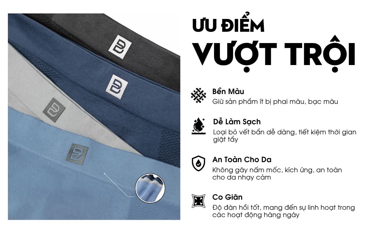 COMBO 3 Quần Lót Boxer Nam Mềm Mịn, Kháng Khuẩn, Co Giãn 9SIDB510