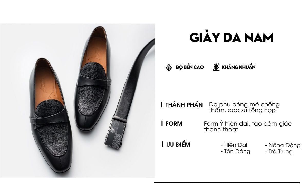 Giày Tây Da Thật 9GDAT002DEN
