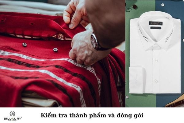 Kiểm tra thành phẩm áo sơ mi và đóng gói