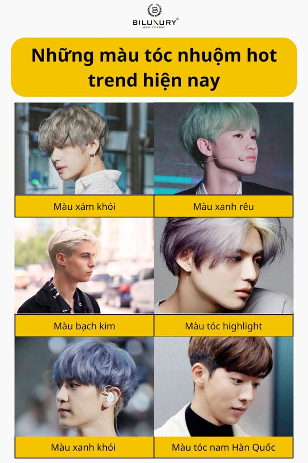 5 kiểu tóc nhuộm màu xanh rêu dành cho chàng trai năng động cá tính