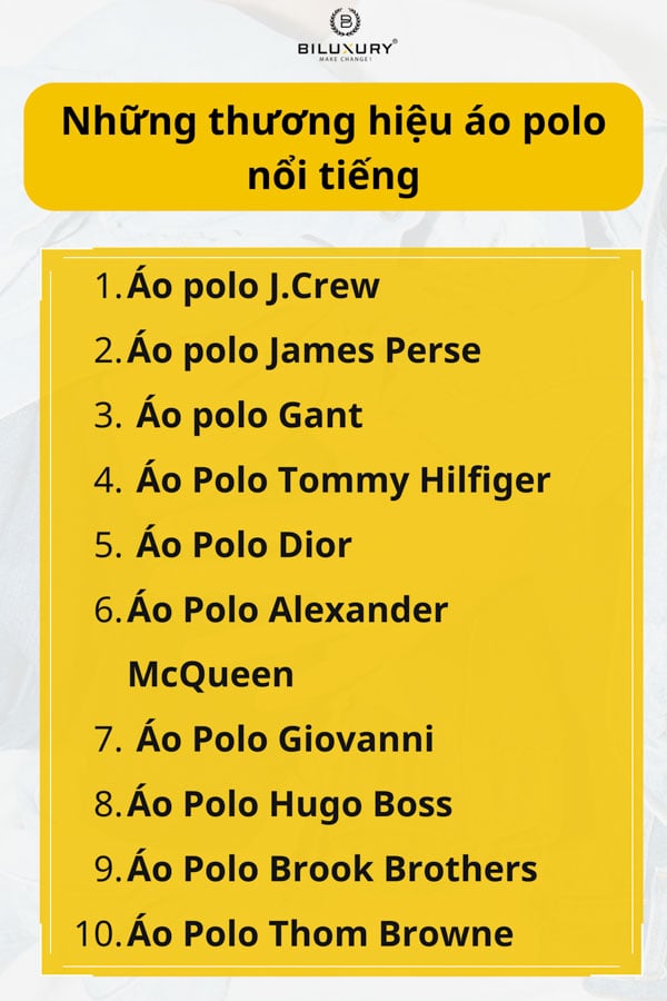 Những thương hiệu áo polo nổi tiếng