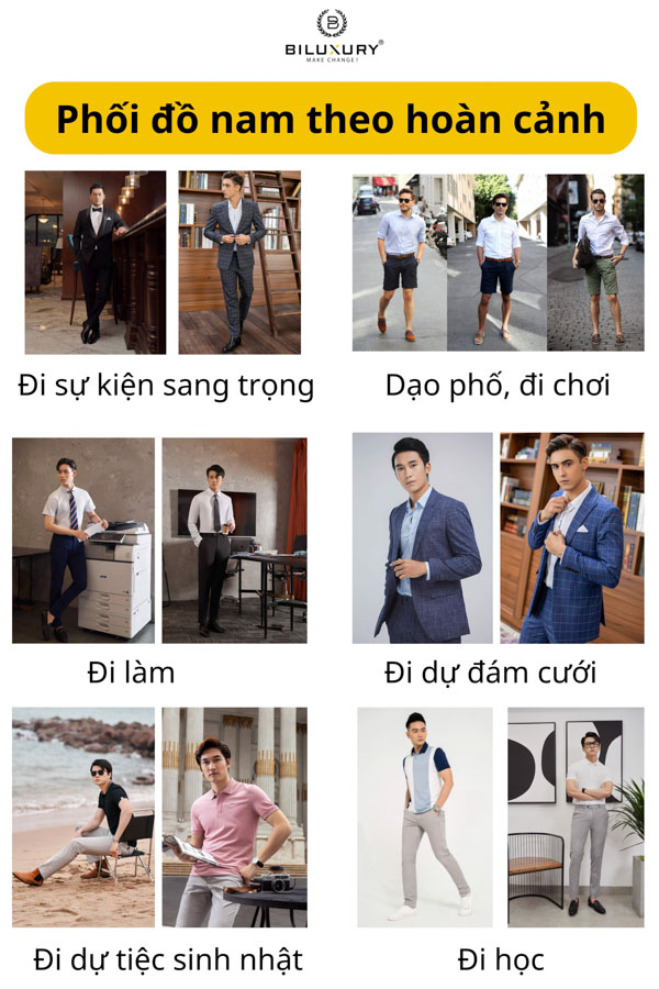 Phối đồ nam theo hoàn cảnh