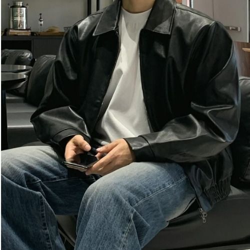 phối đồ với áo khoác đen nam