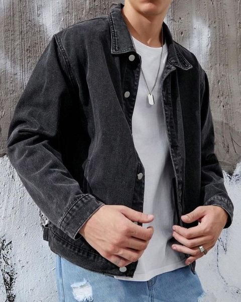 phối đồ với áo khoác đen nam