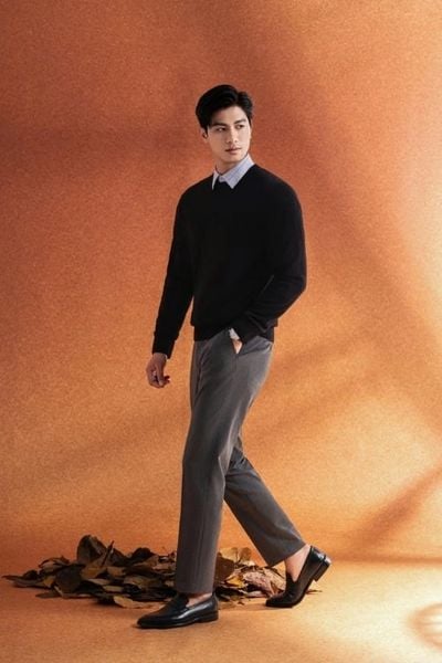 phối đồ với áo len nam