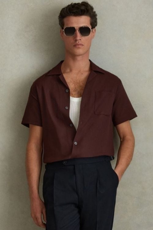 cách phối áo ba lỗ với áo sơ mi nam