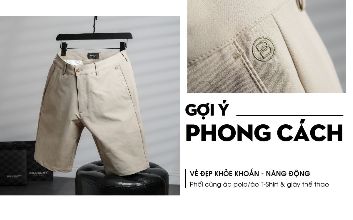 Quần Ngố Kaki Màu Be Bền Màu, Chống Nhăn, Kháng Khuẩn 9QNKT504BEI