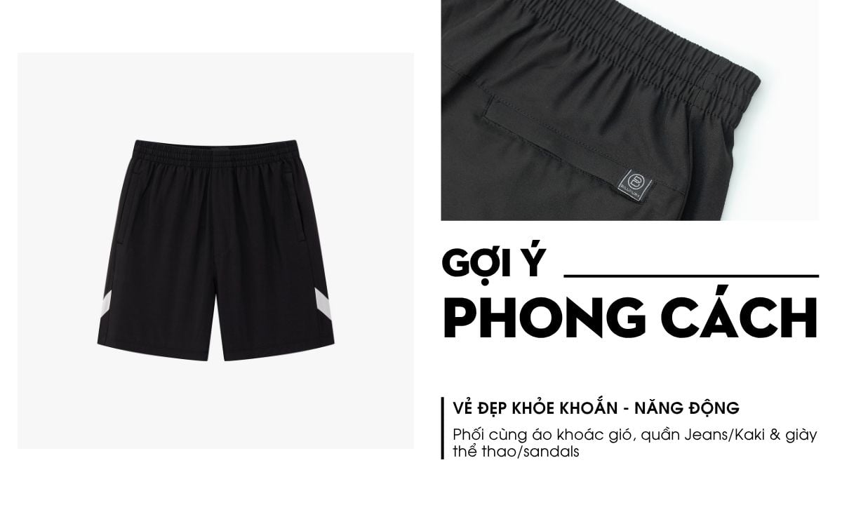 Quần Short Gió Thể Thao Biluxury 9QDGT529DEN