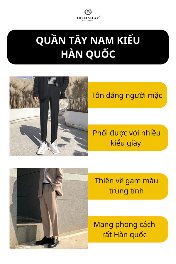 Quần tây nam kiểu Hàn Quốc