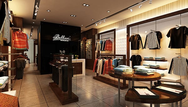 Shop thời trang Belluni với không gian mua sắm sang trọng