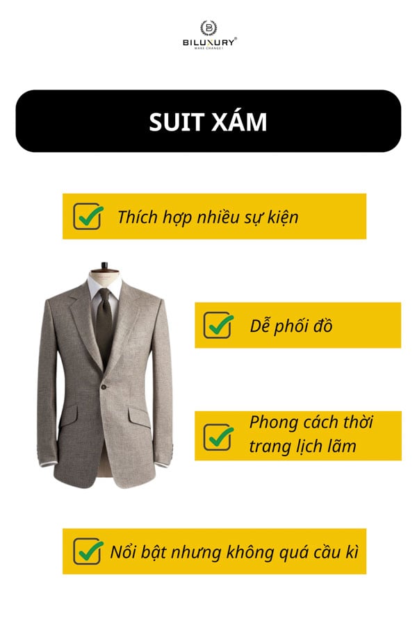 Suit xám cho quý ông