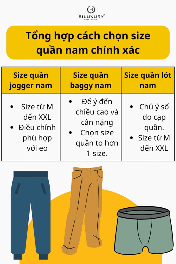 Tổng hợp cách chọn size quần nam chính xác