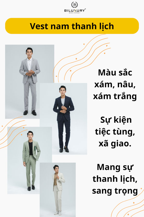 Vest nam thanh lịch