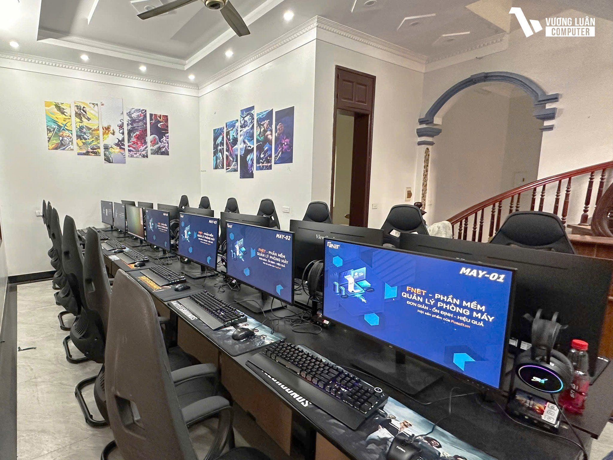 lắp đặt phòng net 15 máy