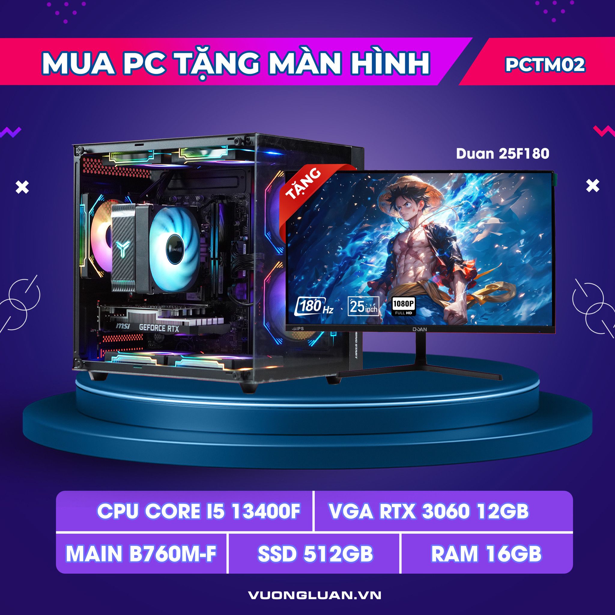 Mua PC TẶNG MÀN HÌNH VƯƠNG LUÂN COMPUTER