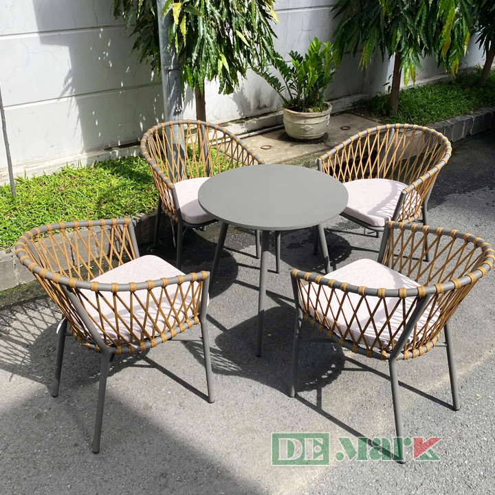 Bàn Ghế Cafe Đan Dây Dù MT2044-2044D