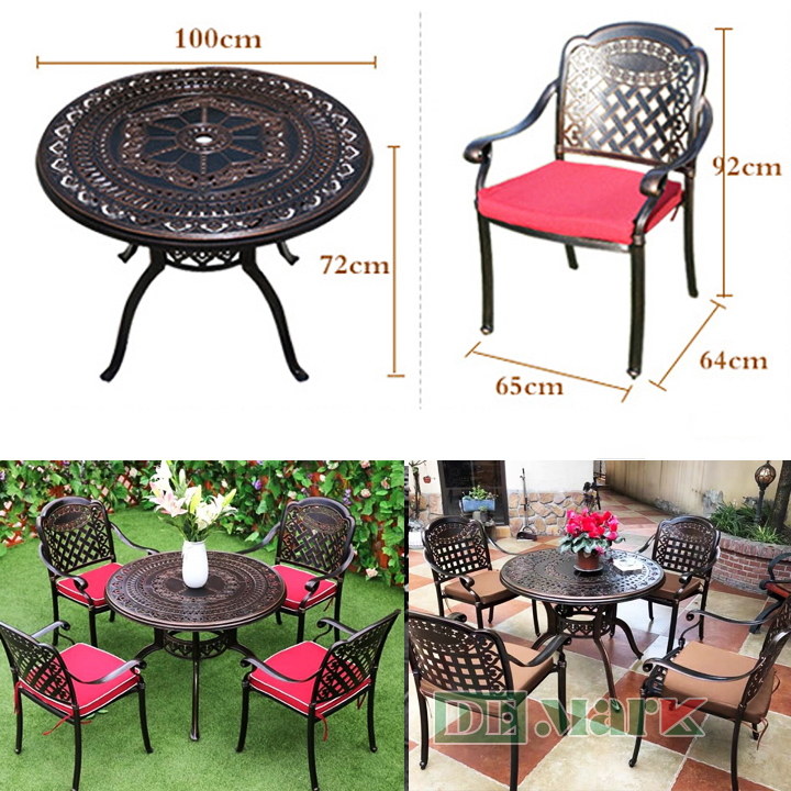 Bàn Ghế Sân Vườn Nhôm Đúc DeNK202