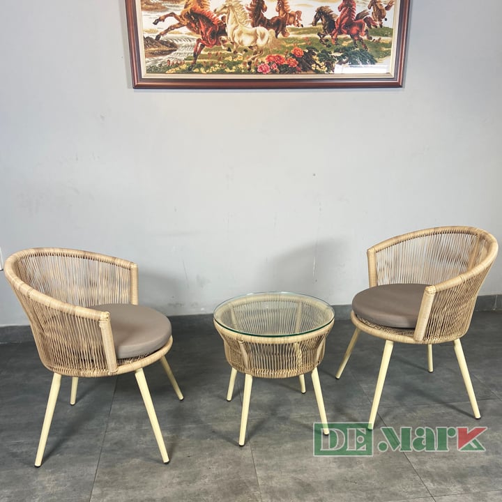 Bộ Bàn Ghế Ban Công Chung Nhựa Giả Mây MT2A262