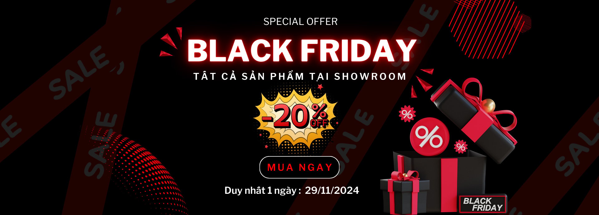 Black Friday Đỉnh Cao – Giảm 20% Tất Cả Sản Phẩm Có Sẵn Chỉ Trong 1 Ngày Duy Nhất!