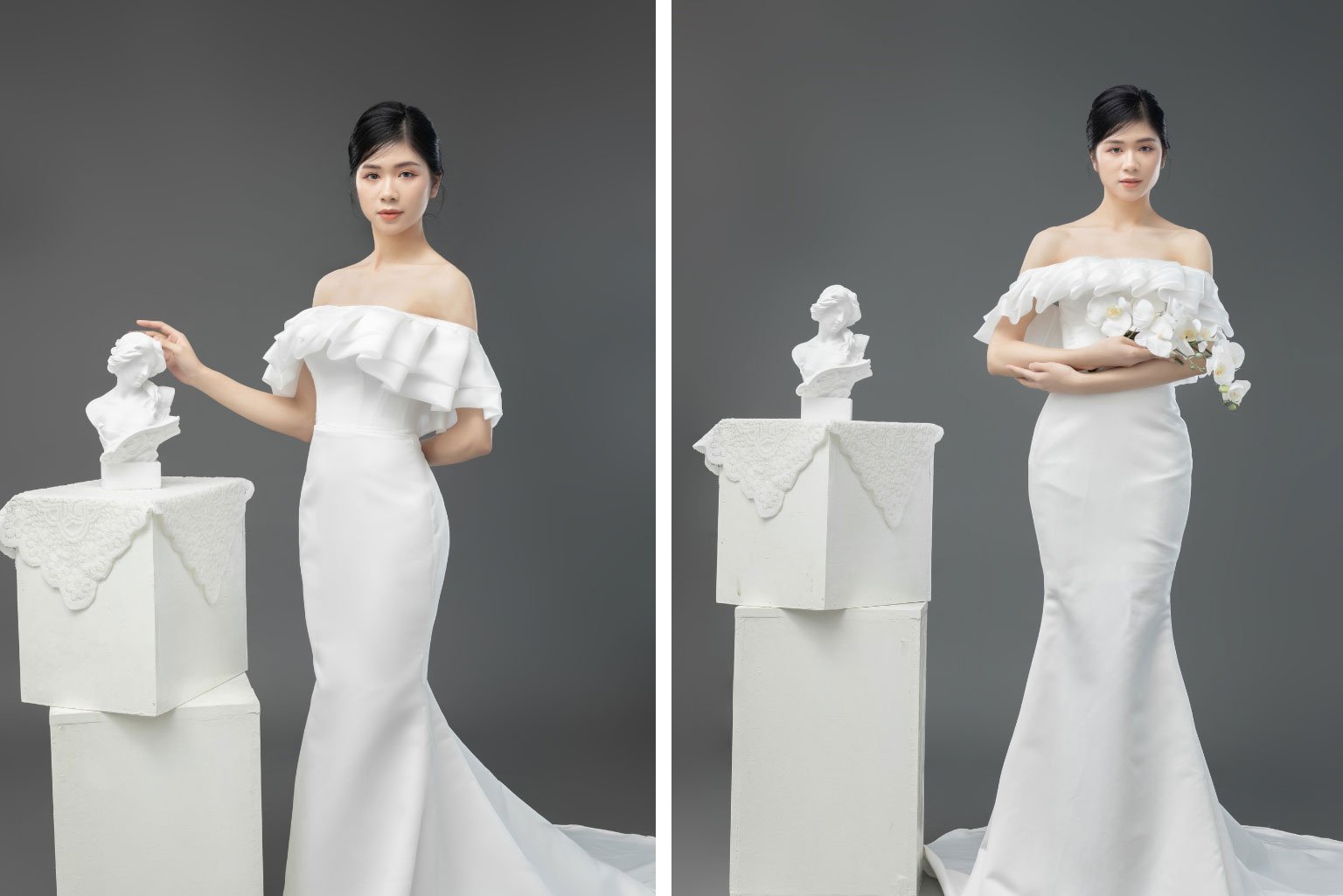 Top 10+ mẫu váy cưới màu Trắng Đẹp tôn dáng cô dâu mới 2024