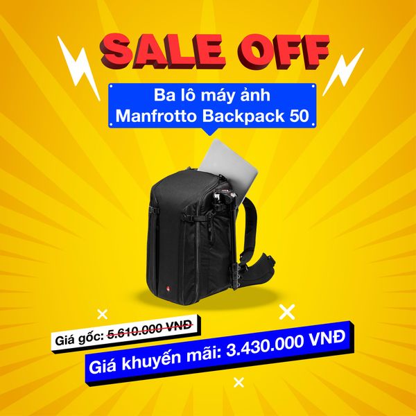 Sale to nhất năm: Xả kho giảm đến 50% ba lô Manfrotto, National Geographic