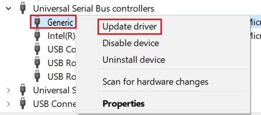 Cập nhật driver của USB để khắc phục lỗi kết nối giữa máy ảnh và PC